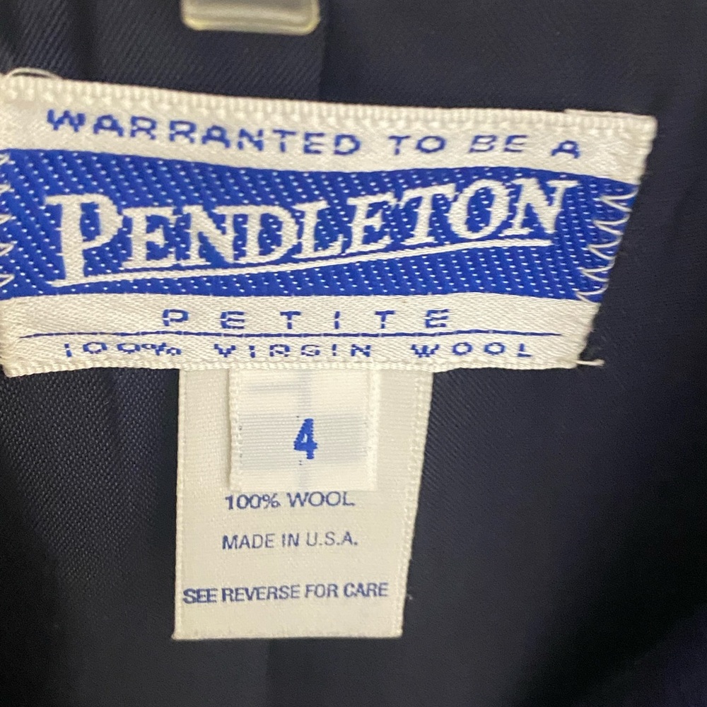 Pendleton Navy Wool Button Up Blazer Size 4 - image 3